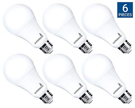 Hyperikon LED Light Bulb A21, 16W (100W Equivalent), 1620 Lumens, CRI92, 4000K (Daylight Glow), Medium Screw Base (E26), ENERGY STAR Certified, UL-Listed, Dimmable (6 Pack)