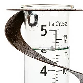 La Crosse 704-56357-INT Helix Spiral Metal Rain Gauge, Hammered