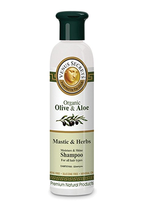 Shampoo / Organic Olive & Aloe with Mastic & Herbs for Normal & Oily Hair / 250ml / Medicinal Properties / Scented Gum / Resin and Extracts of Rosemary / Revitalises your Hair Giving it a Healthy Look