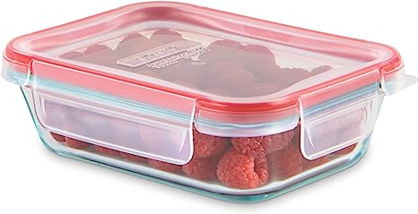 Pyrex Freshlock Glass Food Storage Container, Airtight & Leakproof Locking Lids, Freezer Dishwasher Microwave Safe, 2 Cup