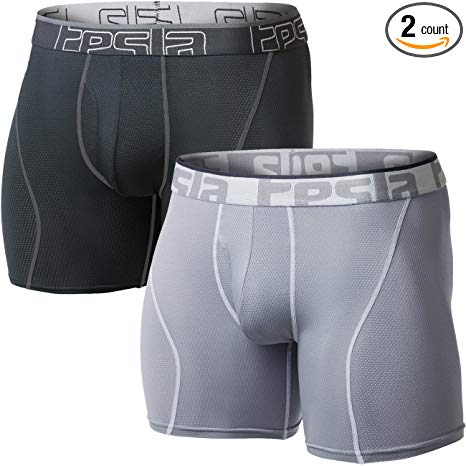 Tesla Men's Relaxed Stretch 3" 6" Open-Fly Cool Dry Brief Mesh Underwear Trunk (2-Pack) MBU01/MBU02