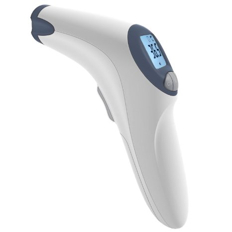 MeasuPro Non-Contact Forehead and Surface Thermometer with Customizable Fever Alert, Quiet Option and Large LCD Display, CE and FDA Approved