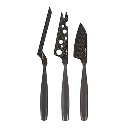 BOSKA 307089 Monaco  Cheese Knife Set, Full-Size, Black