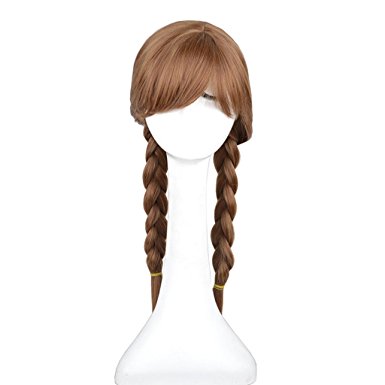 Hiliss Cosplay Costume Hair Wig Brown Party Wig Anna