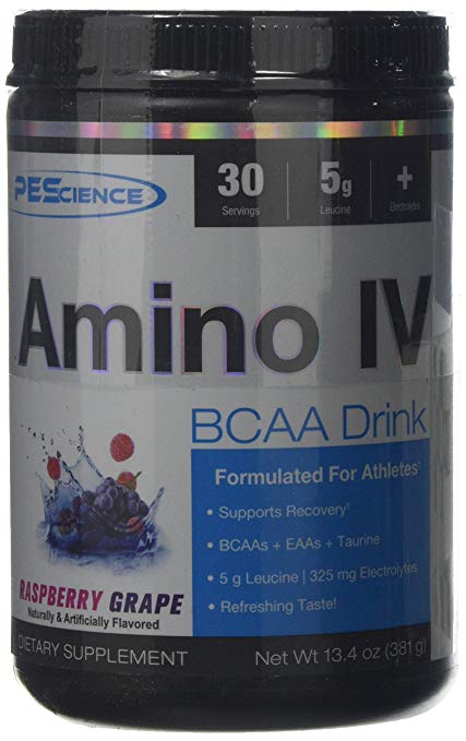 PEScience Amino IV Sports Supplement, 381 g, Raspberry Grape