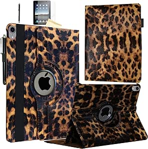 Case for 2022 iPad 10th Generation 10.9 inch, Rotating Stand Smart Magnetic Auto Wake Up/Sleep Cover for Model A2696 A2757 A2777 MPQA3LL/A MPQ13LL/A MQ6K3LL/A MQ6U3LL/A (Leopard)