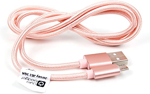 DURAGADGET Rose Gold Micro USB Headphone Charging Cable - Compatible with AKG C50BT | Y50BT | N200 | N700NC | Y100 | Y500