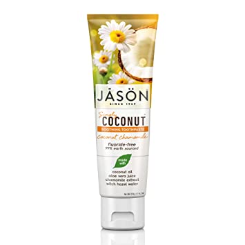 JASON Simply Coconut Soothing Toothpaste, Coconut Chamomile, 4.2 Ounce Tube