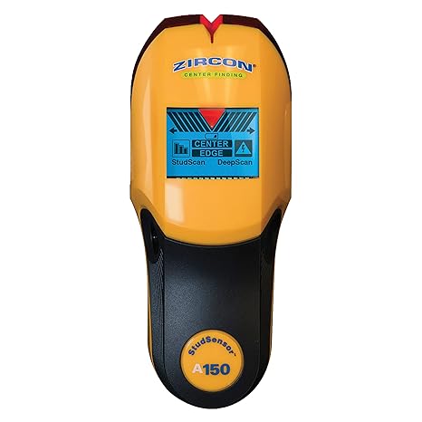 Zircon StudSensor A150 Electronic Wall Scanner/Center Finding and Edge Finding Stud Finder/Live AC WireWarning Detection