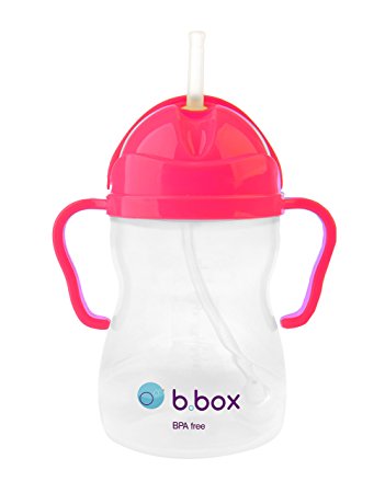 b.box straw Sippy Cup - Pink Pomegranate - Neon Edition - 8 oz