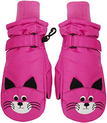 SimpliKids Children's Winter Thinsulate Insulated Waterproof Ski Mittens,Animal