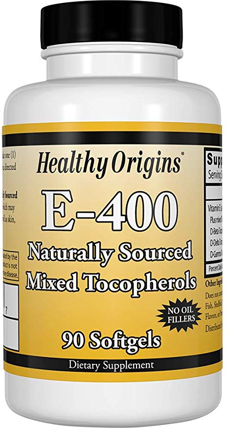 Healthy Origins Vitamin E - 400 LU Natural Mixed Toco Gels, 90 Count
