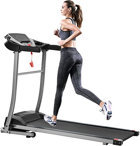 Merax Folding Electric Treadmill Motorized Running Machine Easy Assembly Electric Treadmills for Home, Motorized Fitness Compact Running Equipment with LCD for Home