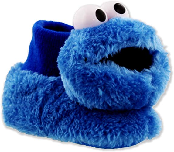 Sesame Street Cookie Monster Toddler Boys Girls Plush 3D Head Sock Top Slippers