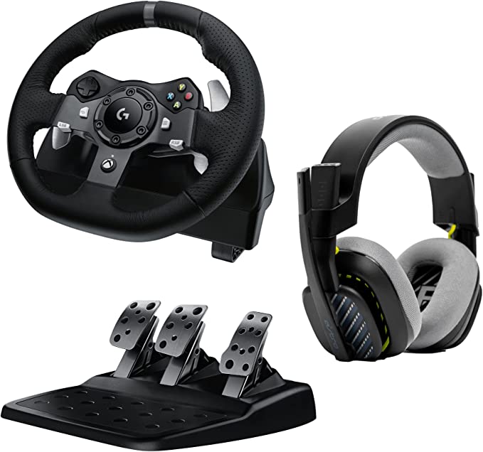 Logitech G920 Driving Force Racing Wheel and Floor Pedals for Xbox One & PC   Astro A10 Gen 2 Gaming Headset