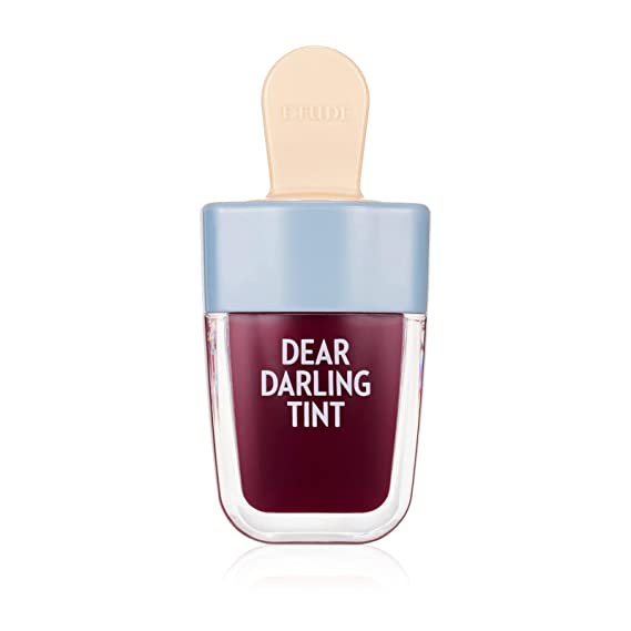 ETUDE Dear Darling Water Gel Tint Ice Cream (RD306 Shark Red) (21AD) | Vivid High-Color Lip Tint with Minerals and Vitamins from Soap Berry Extract to Moisture Your Lips