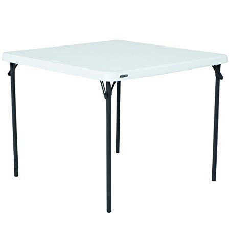 Lifetime 80783 37-Inch Commercial Grade Square Folding Table, White Granite