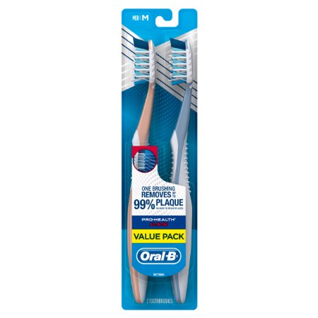 Oral-B Pro-Health All-In-One 40 Medium Toothbrush Twin Pack, assorted colors
