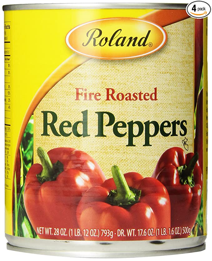 Roland Fire Roasted Peppers, Red, 28 Ounce (Pack of 4)
