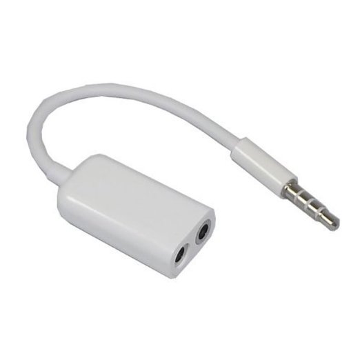 niceEshop White 35mm Audio Jack Stereo Headphone Splitter Cable Adapter for iPhone iPad iPod