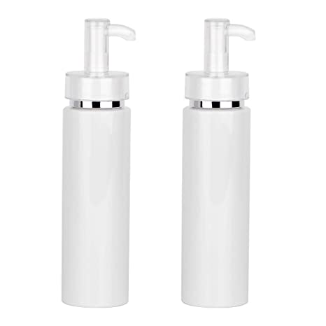 Driew White Shampoo Bottles with Pump, Plastic Pump Bottles 6.7oz Pack of 2