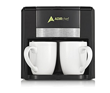AdirChef BFF 2 Person/Cup Coffee Maker (Mugs Included) (Black)