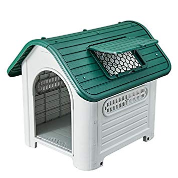 SENYEPETS Outdoor Indoor Plastic Dog Houses Carry Skylight Portable Pet Waterproof Plastic Dog Kennel Puppy Shelter