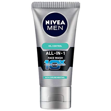 Nivea All in 1 Facewash 10X Whitening Effect With Cooling Menthol 50 Gram Tube