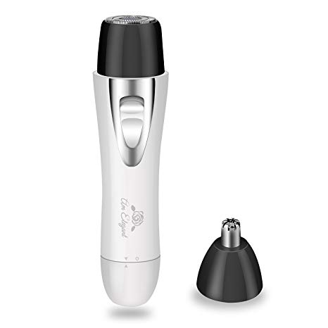 PREMIUM Painless Facial Hair Removal For Women | Nose Trimmer - Portable Body And Facial Hair Remover (White)