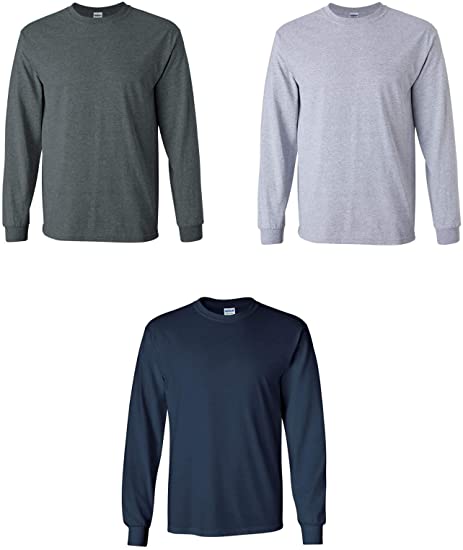 Gildan Men's Ultra Cotton Adult Long Sleeve T-Shirt, 2-Pack