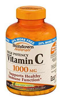 Sundown Naturals Vitamin Supplement High Potency Vitamin C 1000 mg - 300 Caplets