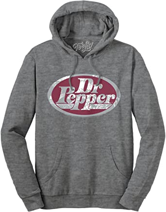 Tee Luv Dr Pepper Hoodie - Lightweight Dr Pepper Silver Logo Hooded Sweatshirt