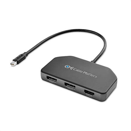 Cable Matters Triple 4K Mini DisplayPort MST Hub (Mini DisplayPort to DisplayPort Splitter) with 2x DisplayPort and 1x HDMI for Windows, Featuring DisplayPort 1.4 (Surface Pro Requires External Power)