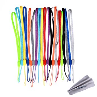 Wisdompro 20 Pack 7-inch Short Colorful Wrist Lanyard /Strap Bulk for USB Flash Thumb Drive, key, Keychain, ID Badge Holder, Name tag - Assorted Colors (Blue /Purple /Navy /Green & more)
