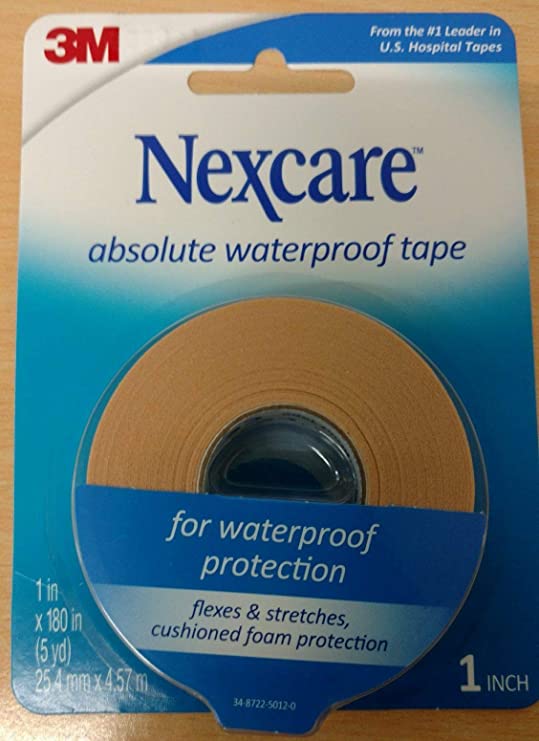 Nexcare Absolute Waterproof Wide Tape, 1.5' X 5 yd. Per Roll (2 Rolls)