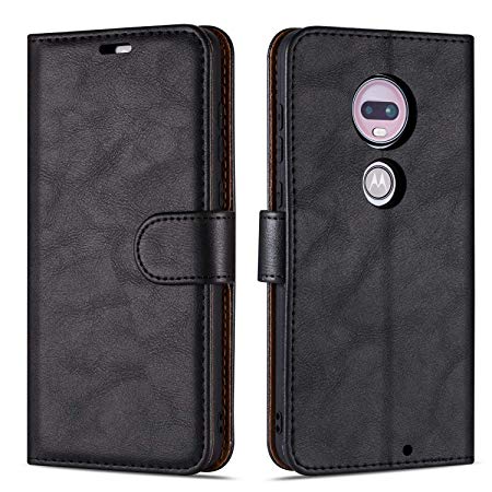 Case Collection Premium Leather Folio Cover for Motorola Moto G7 / G7 Plus Case (6.2") Magnetic Closure Full Protection Design Wallet Flip with [Card Slots] and [Kickstand] for Moto G7 Plus / G7 Case