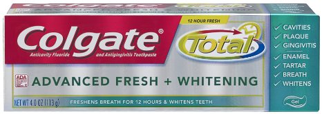 Colgate Total Advanced Fresh   Whitening Toothpaste, 4.0 Ounce (Pack of 6)