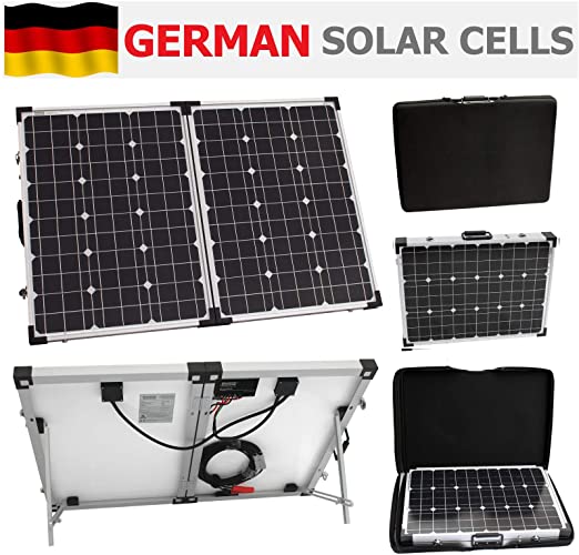 100W 12V Photonic Universe portable folding solar charging kit with protective case and 5m cable for a motorhome, caravan, campervan, camping, car, van, boat, yacht or any other 12V system