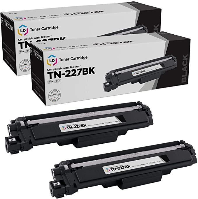 LD Compatible Toner Cartridge Replacement for Brother TN-227BK High Yield (Black, 2-Pack)