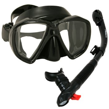 PROMATE Snorkeling Scuba Dive DRY Snorkel Mask Gear Set