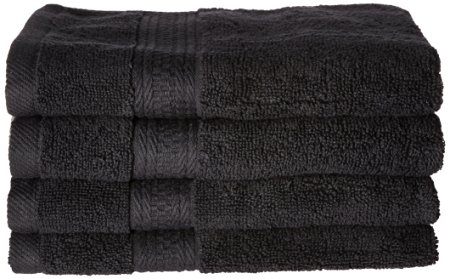 Cotton Large Hand Towels (Black, 4-Pack,16 x 28 inches) - Multipurpose Use for Bath, Hand, Face, Gym and Spa - By Utopia Towels