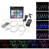 PowerMall Pre-Cut Multicolor RGB Home Accent LED Tape Light Strip Kit- Home Theater TV LED Backlight Kit Color-changing Waterproof LED Strip Lights 44-key IR Remote Controller RGB Waterproof
