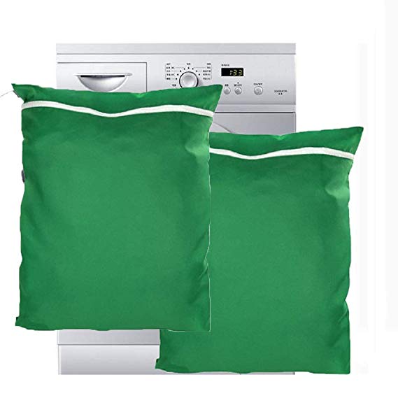 OrgaWise Pet Laundry Bag for Dog/Cat/Small Pets Clothing,Bedding,Blankets,Filters Pet Hair,Toys and Protecting Washing Machines(2pcs Green pet Laundry Bag)