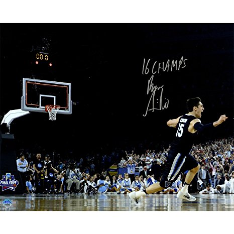 Ryan Arcidiacono Autographed Final Shot Celebration NCAA Championship 16 inch x 20 inch Photo With 2016 NCAA Champions inscribed