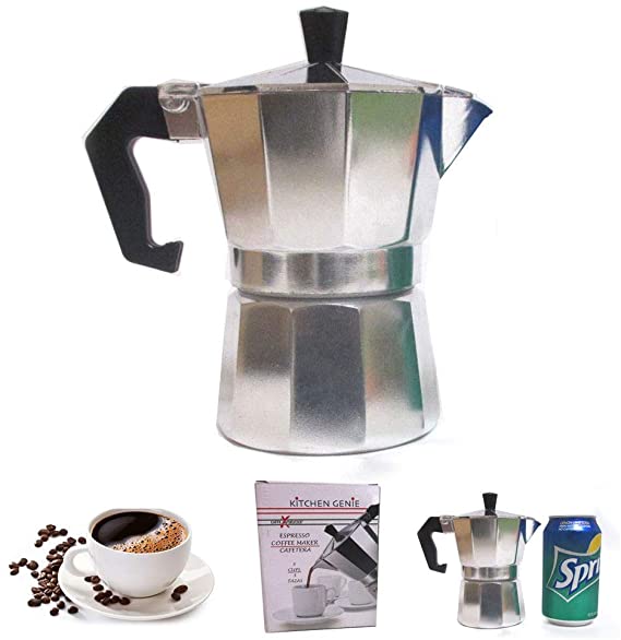 Stove Top Espresso Cuban Coffee Maker Pot Cappuccino Latte 3 Cup Cafetera Cubana