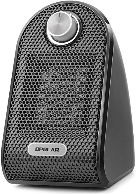 500 Watt Ceramic Mini Heater with Adjustable Thermostat, Fast Heating for Small Room, Office, Desk, Personal or Other Cubic Space, Powerful and Portable, Stylish and Silent, ETL Approved