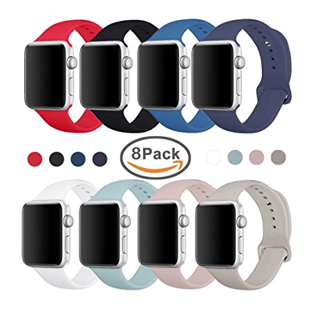 Band for Apple Watch 38mm 42mm, SIRUIBO Soft Silicone Sport Strap Replacement Bracelet Wristband for Apple Watch Series 3, Series 2, Series 1, Nike , Edition, S/M M/L Size