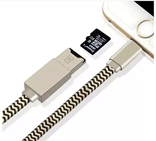 HOCHE 2-in-1 Memory Card Reader, Lightning Cable Micro SD/TF Card Reader, Fast Charging Cord for iPhone iPad MacBook [ Not Included SD Card]