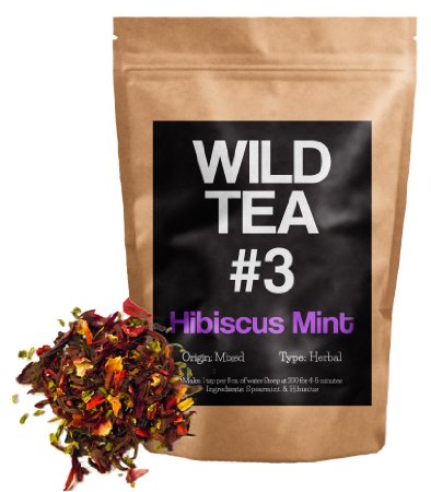 Hibiscus Mint Organic Loose Leaf Tea Wild Tea 3 Premium Herbal Tea 16 ounce