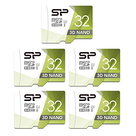 Silicon Power 32GB 5-Pack High Speed MicroSD Card with Adapter